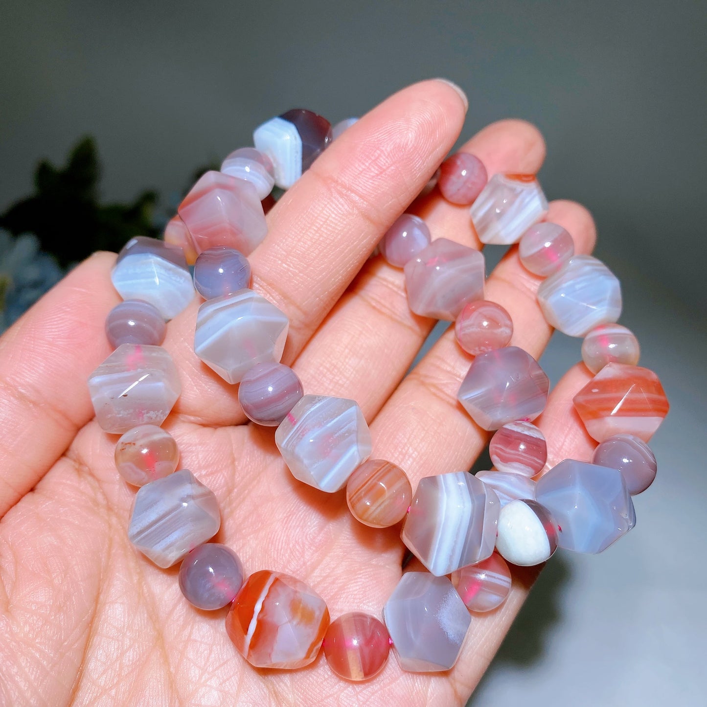Faceted Polygon Natural Botswana Bracelet Crystal Healing Bulk Wholesale