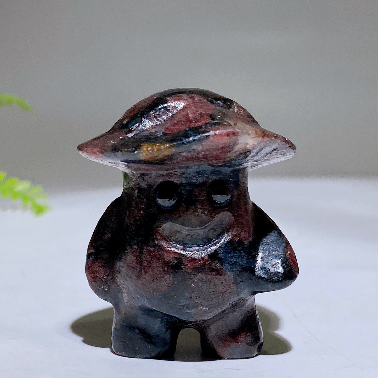1.9" Mixed Crystal Mushroom Kid Carving Wholesale