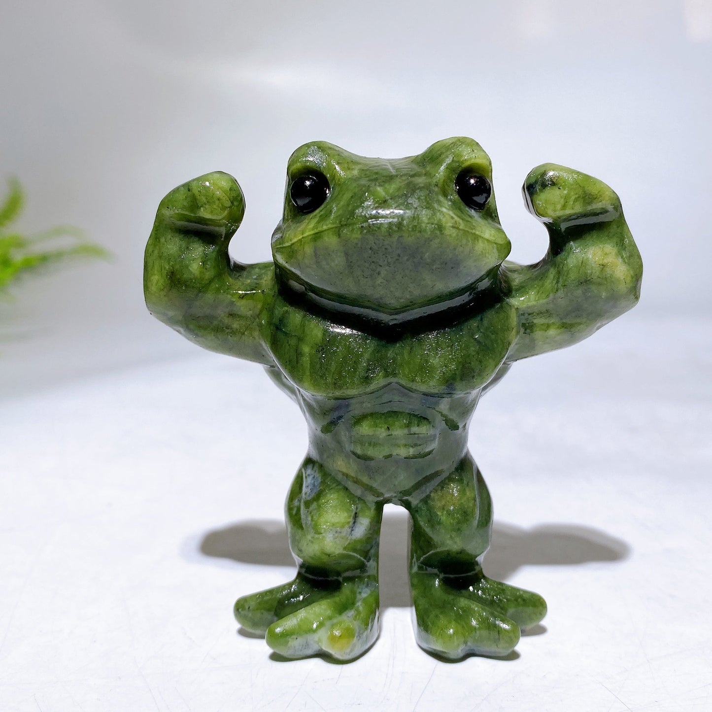 2.8" Natural Serpentine Musle Frog Carving Crystal Wholesale