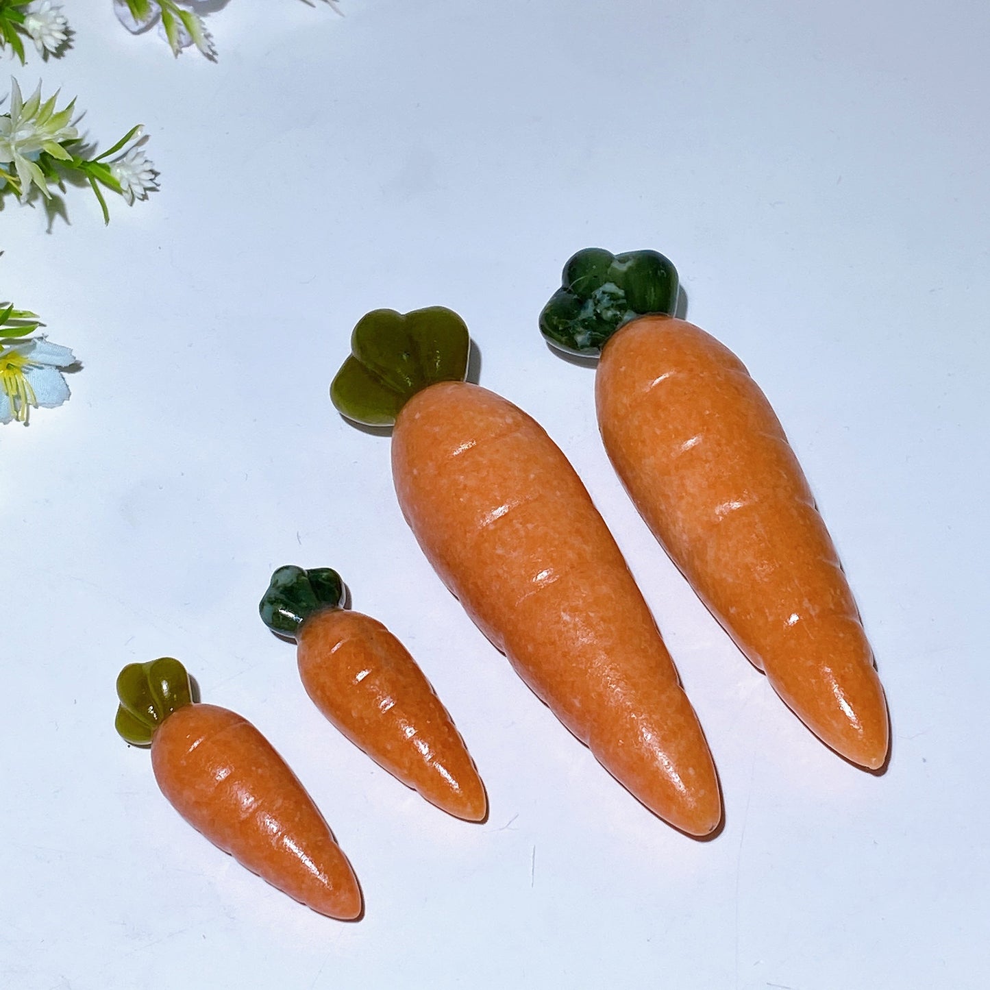 2.4"-4.9" Sunstone Serpentine Carrot Carving Crystal Healing Bulk Wholesale