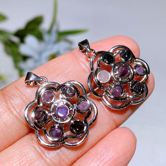 Cooper Silver Plated Sugilite Spinning Pendant Crystal Healing Bulk Wholesale