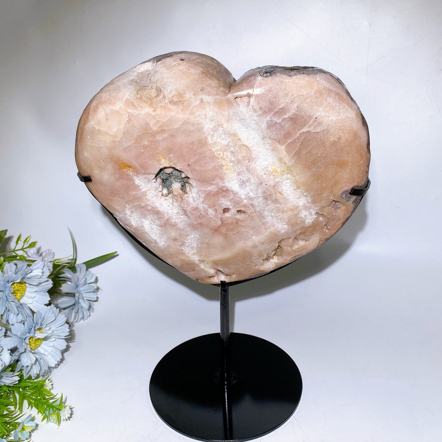 23cm Large Unique Citrine Cluster Calcite Heart Carving with Stand Crystal Healing Bulk Wholesale