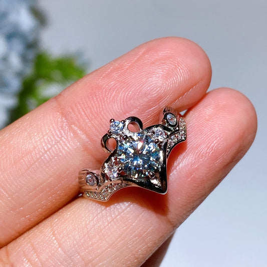 Cooper Silver Plated Moissanite Ring Crystal Healing Bulk Wholesale