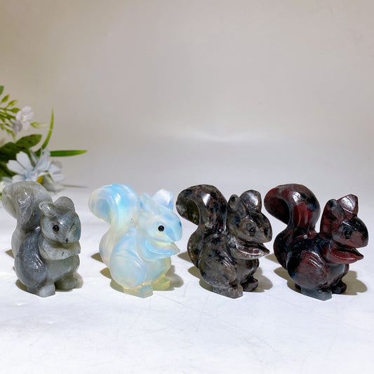 2.4" Crystal Squirrel Carving Crystal Healing Bulk Wholesale