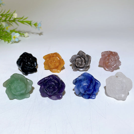1.1" Crystal Flower Carvings Crystal Healing Bulk Wholesale