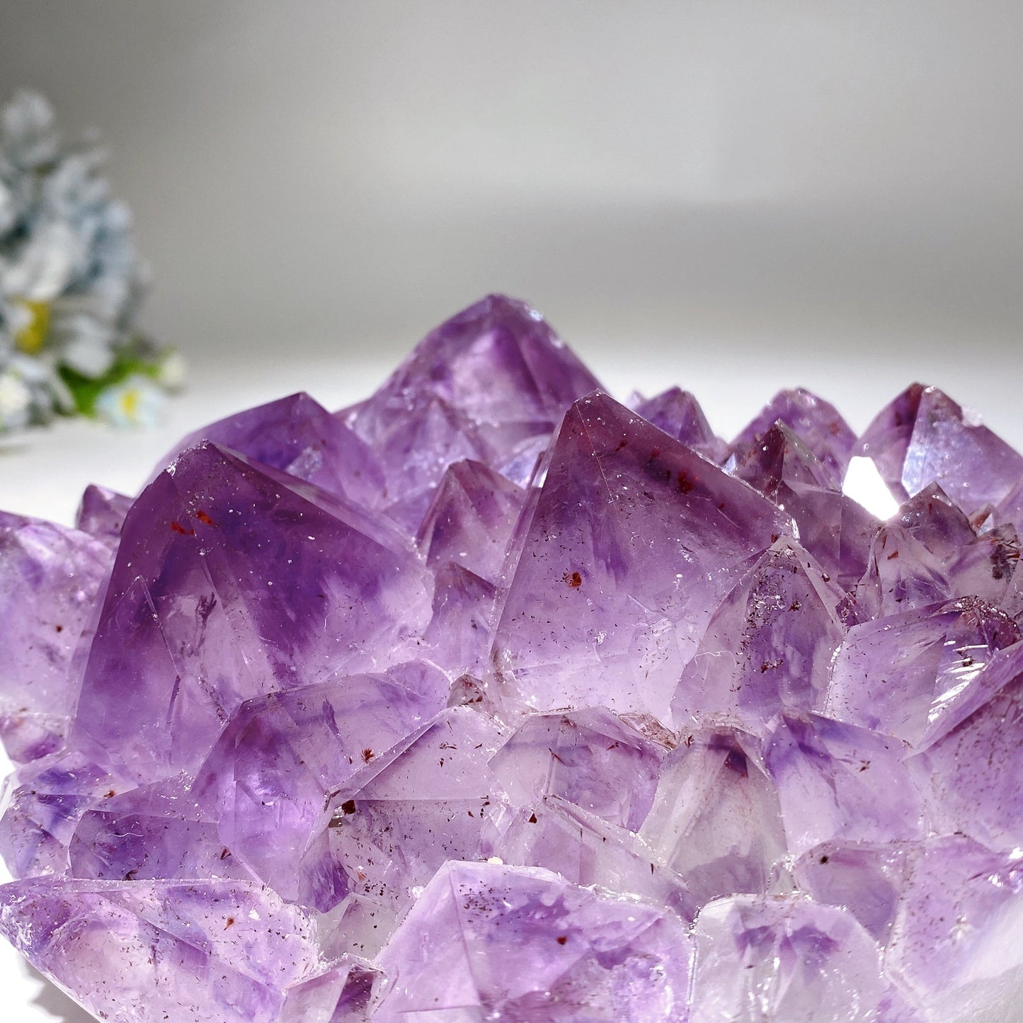 5.2" Large Unique Amethyst Cluster Goot Head Carving Crystal Healing Bulk Wholesale