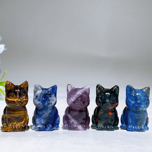 1.2" Crystal Cat Carving Crystal Healing Bulk Wholesale