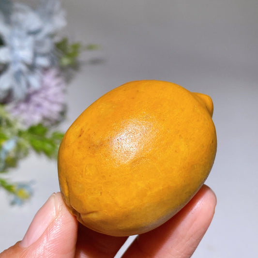 2.0" Yellow Jade Lemon Fruit Carving Crystal Healing Bulk Wholesale