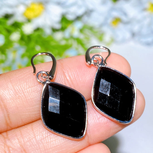 Faceted Crystal Rhombus Earrings Crystal Healing Bulk Wholesale