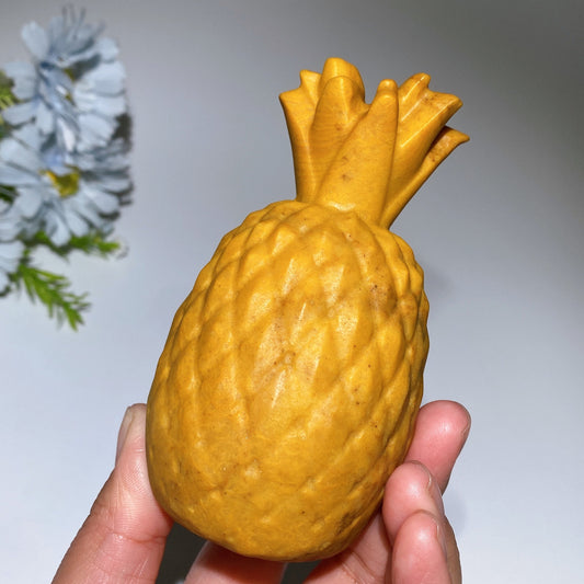 4.4" Yellow Jade Pineapple Carving Crystal Healing Bulk Wholesale