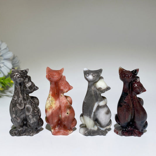 2.5" Crystal Cats Carving Crystal Healing Bulk Wholesale