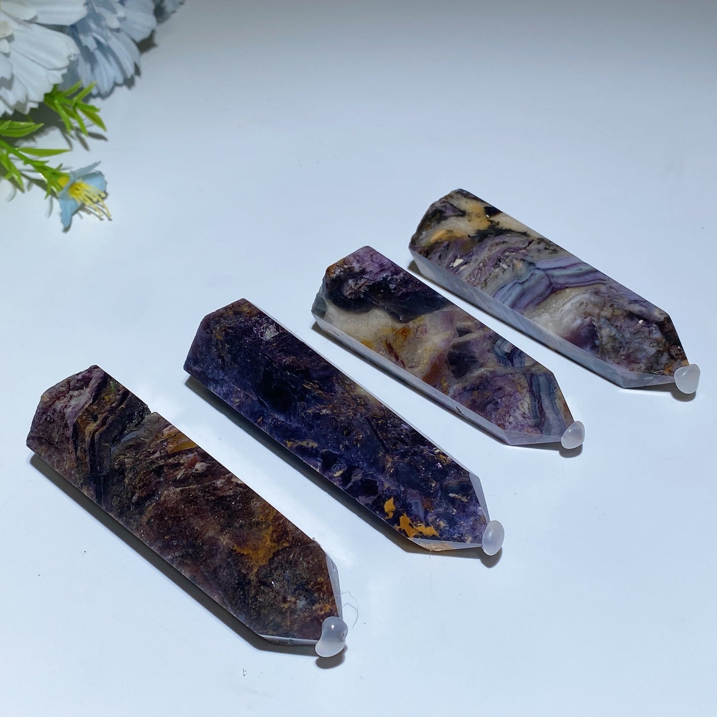 2.4"-3.8" Brecciated Fluorite Point Crystal Healing Bulk Wholesale