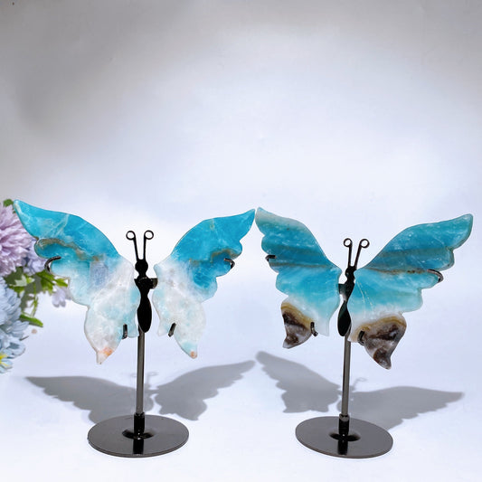 Sky Blue Butterfly Wings with Stand Crystal Healing Bulk Wholesale