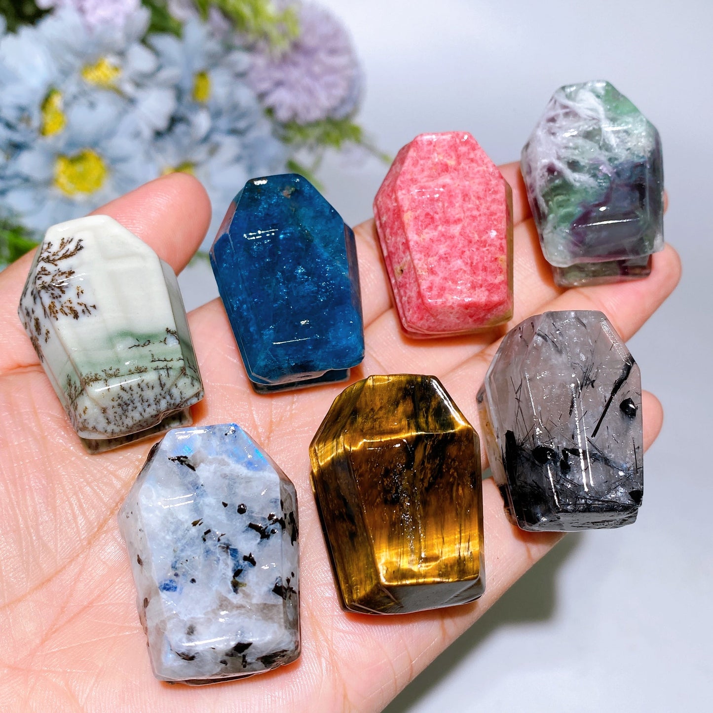 1.4" Crystal Mini Coffin Carving Crystal Healing Bulk Wholesale