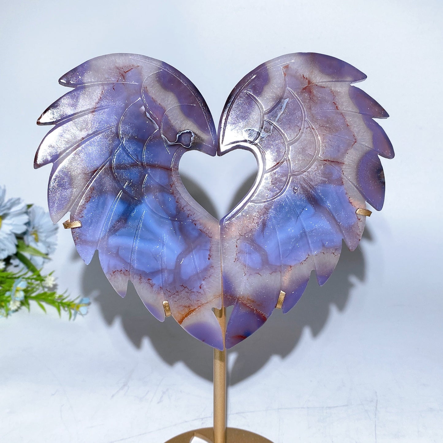 Crystal Heart Wings with Stand Crystal Healing Bulk Wholesale