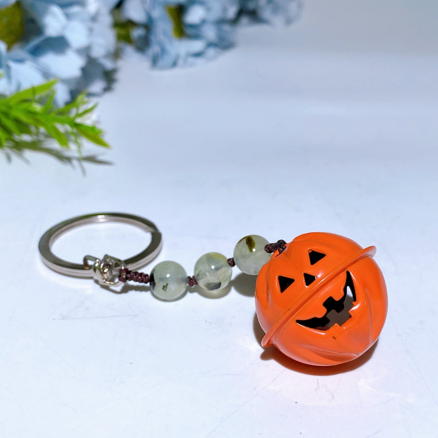 Crystal with Pumpkin Bell Key Chain for Halloween Crystal Healing Bulk Wholesale