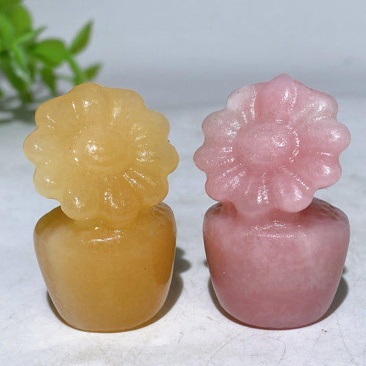 1.5" Crystal Flower Bonsai Carving Crystal Healing Bulk Wholesale