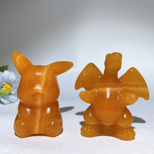 Orange Calcite Pokemon Carving Crystal Healing Bulk Wholesale