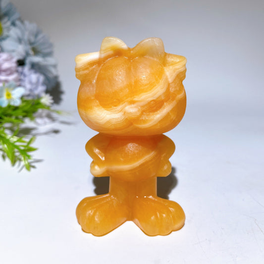 3.2“ Orange Calcite Carfield Carving Crystal Healing Bulk Wholesale