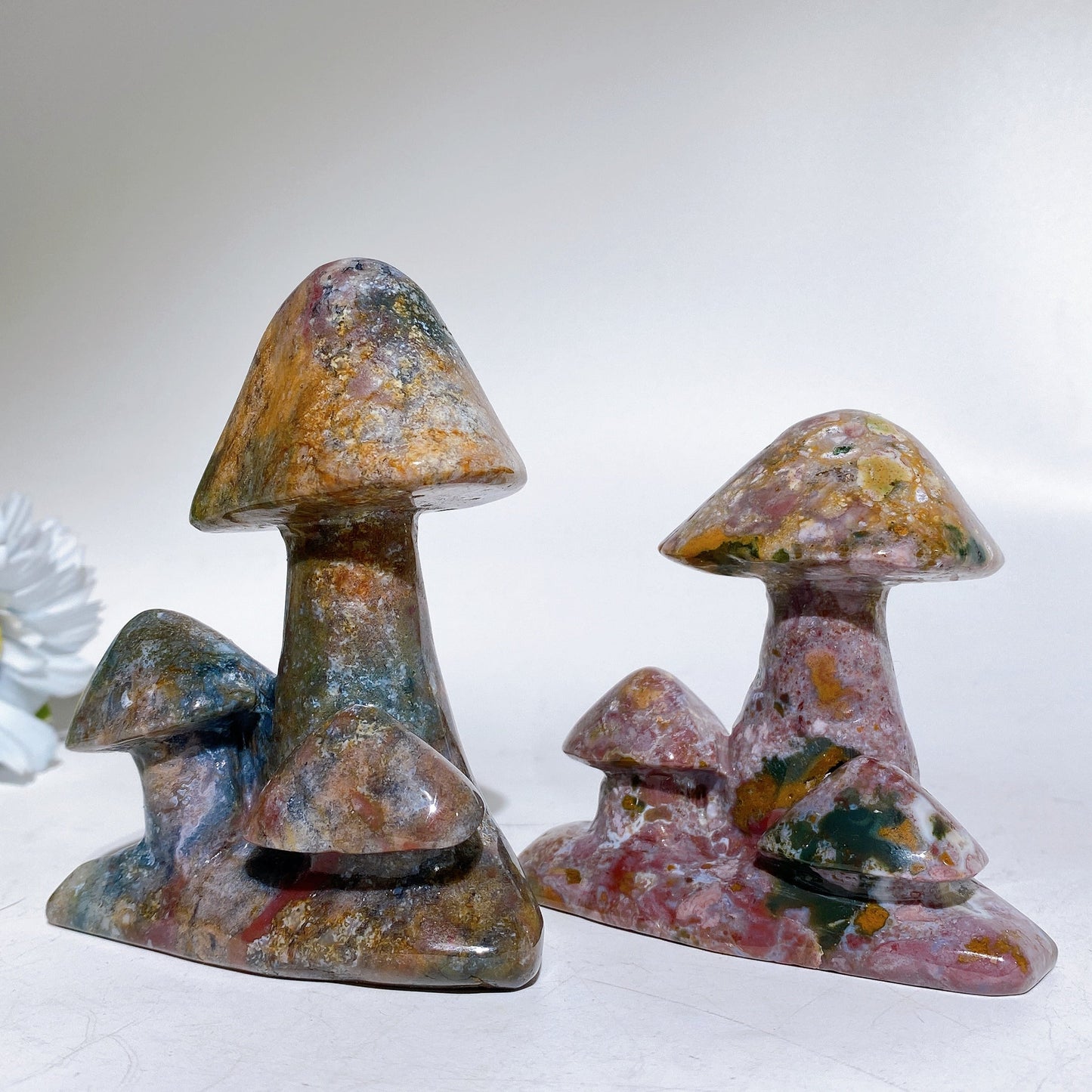 3.0"-4.0" Ocean Jasper Mushroom Carving Crystal Healing Bulk Wholesale