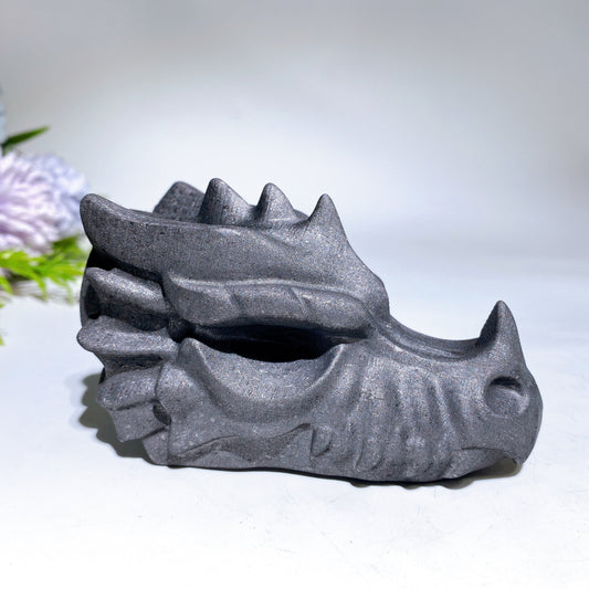 4.1" Schungite Dragon Head Carving Crystal Healing Bulk Wholesale