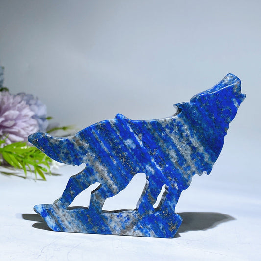 3.5" Lapis Wolf Carving Slab Crystal Healing Bulk Wholesale
