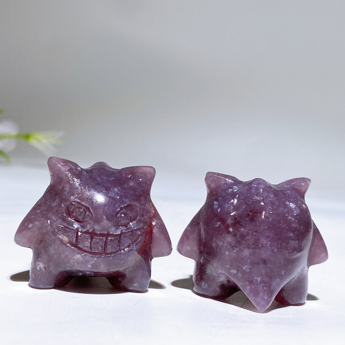 1.1" Purple Mica Gengar Pokemon Carving Crystal Healing Bulk Wholesale