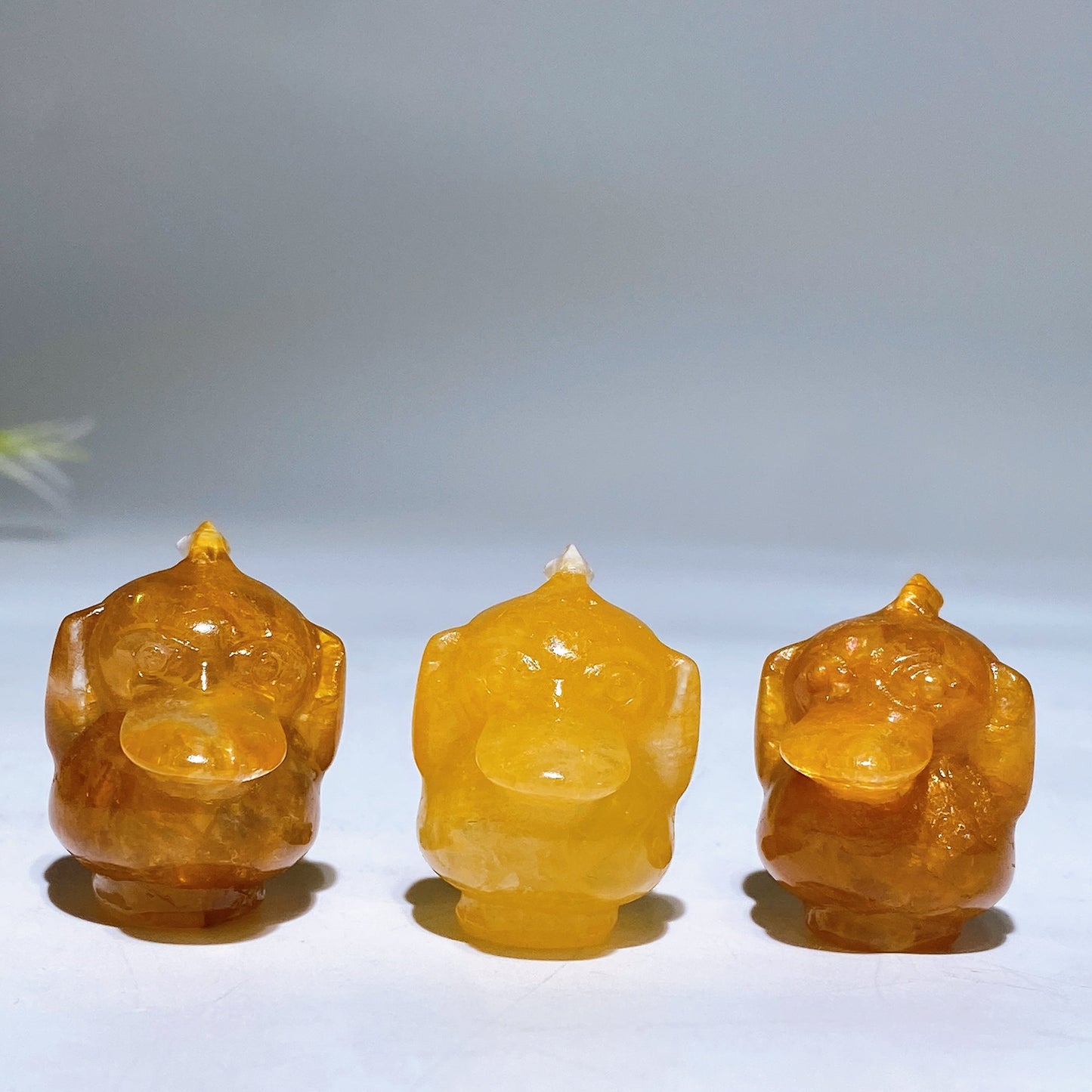 1.2" Golden Healer Pysduck Pokemon Carving Crystal Healing Bulk Wholesale