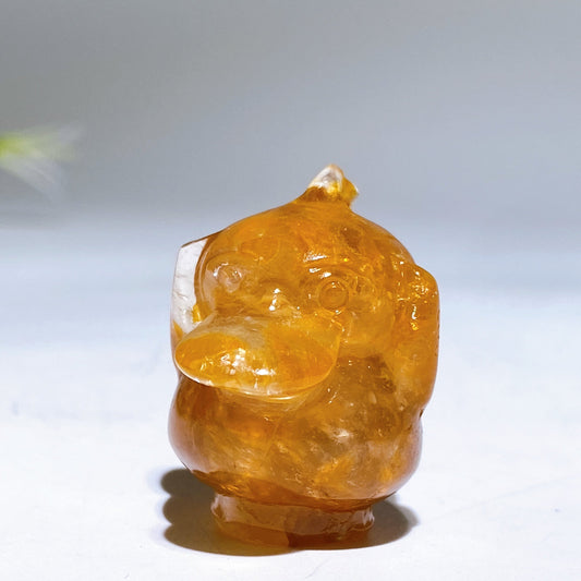 1.2" Golden Healer Pysduck Pokemon Carving Crystal Healing Bulk Wholesale