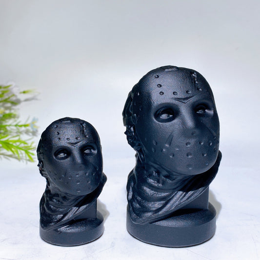 2.8"-4.0" Black Obsidian Chain Saw Massacre Carving Crystal Healing Bulk Wholesale