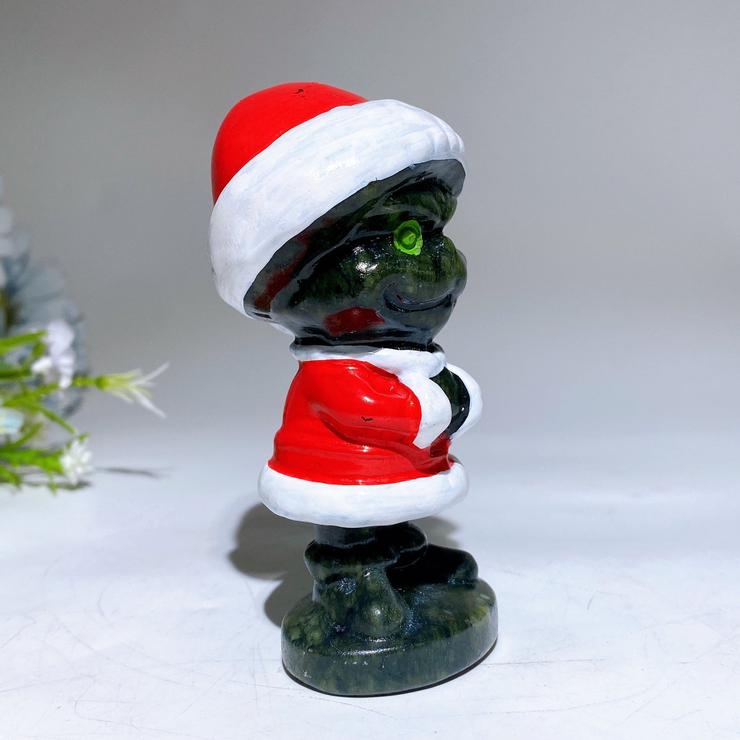 4.0" Serpentine Grinch with Printing for Christmas Crystal Healing Bulk Wholesale