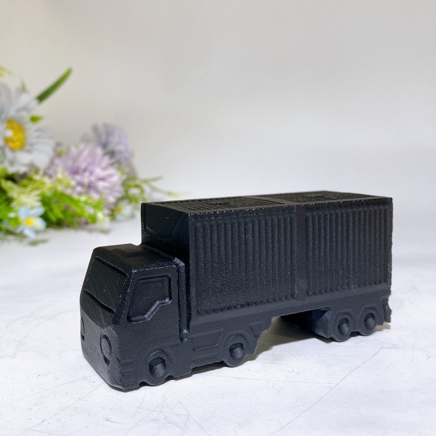 3.9" Black Obsidian Truck Carving Crystal Healing Bulk Wholesale