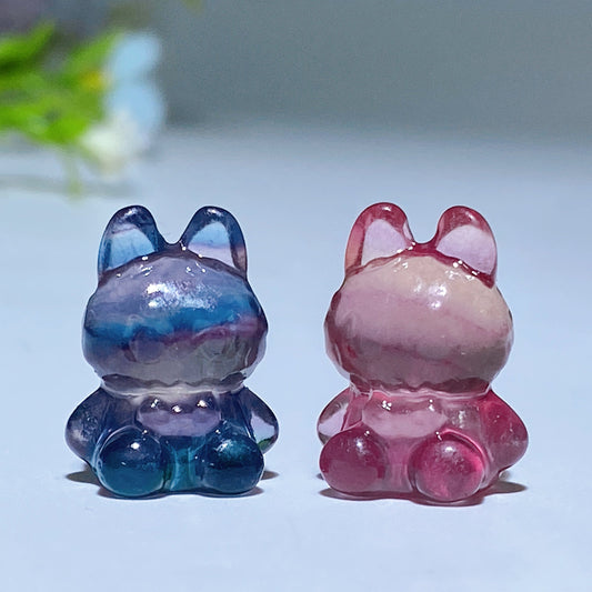 Silver Obsidian Fluorite Labubu Carving Crystal Healing Bulk Wholesale