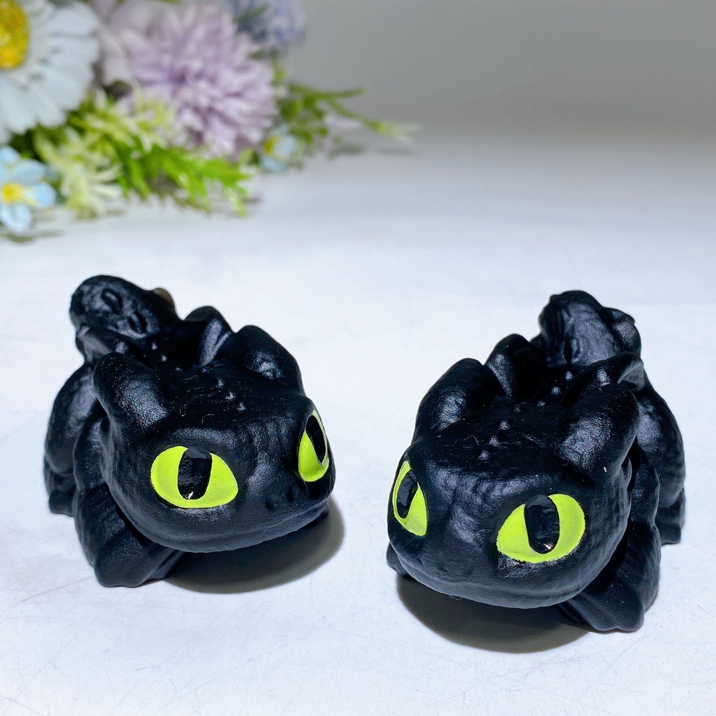 2.8" Black Obsidian Toothless Carving Crystal Healing Bulk Wholesale