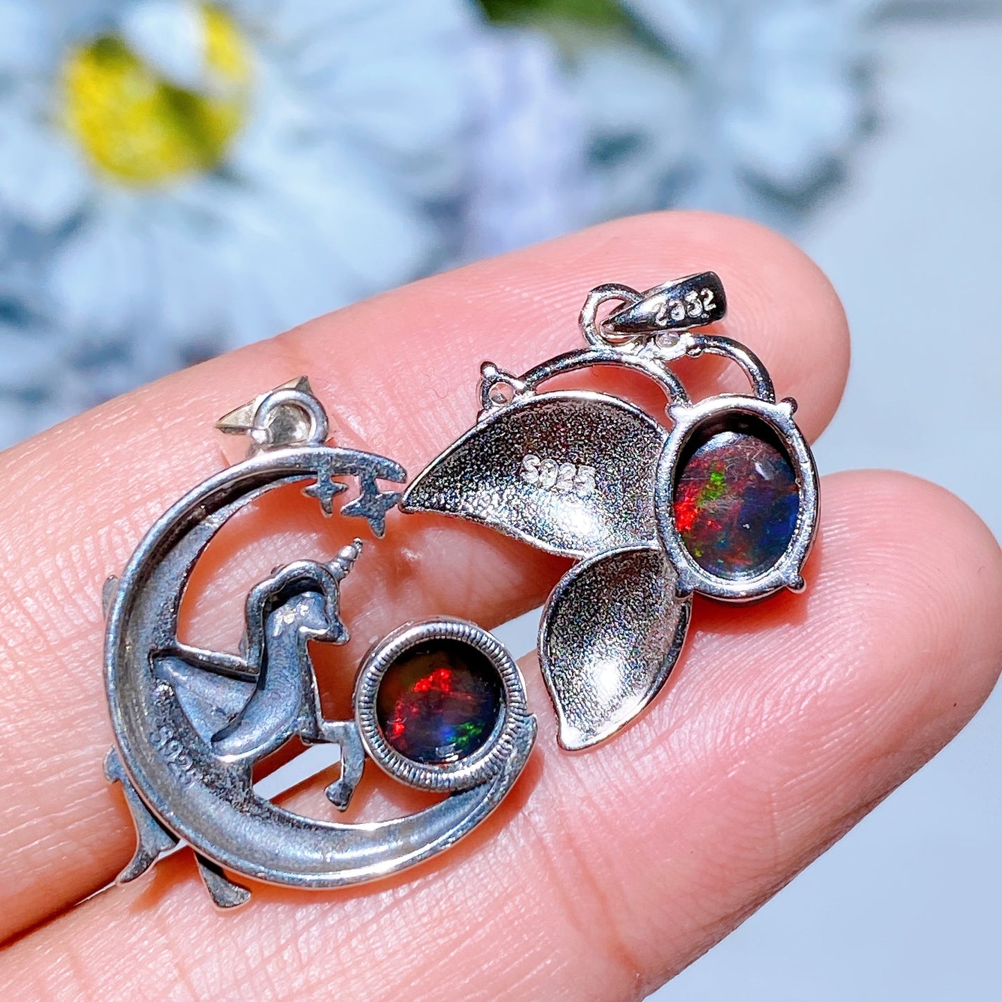 Sterling Silver Black Opal Pendant Crystal Healing Bulk Wholesale