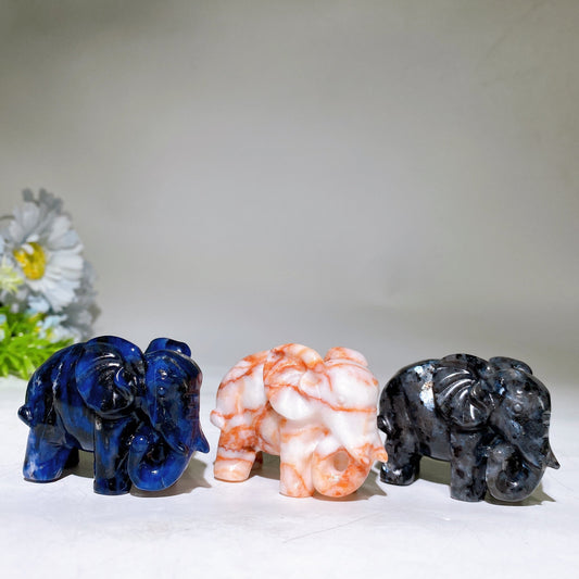 2.1" Crystal Elephant Carving Crystal Healing Bulk Wholesale