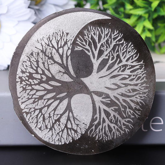 4" Selenite Plate with Print Wholesale Crystals