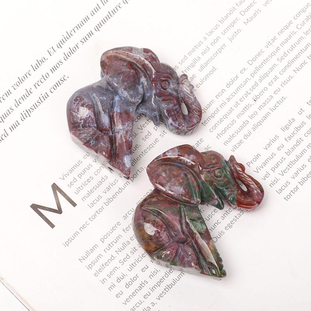 2" Ocean Jasper Elephant Carvings Wholesale Crystals