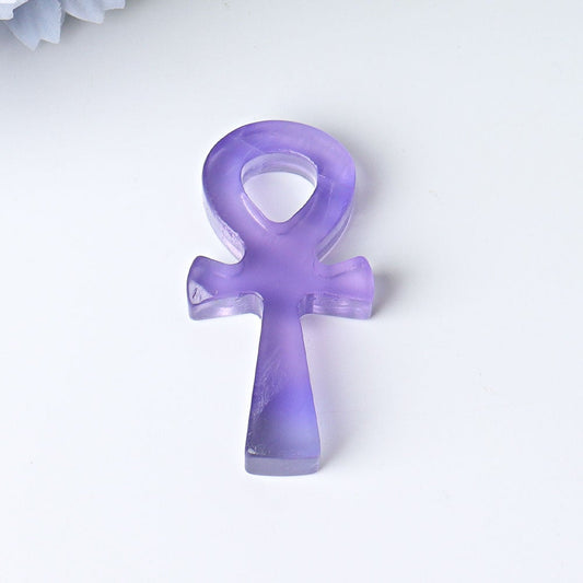 2" Fluorite Egypt Cross Crystal Carvings Wholesale Crystals