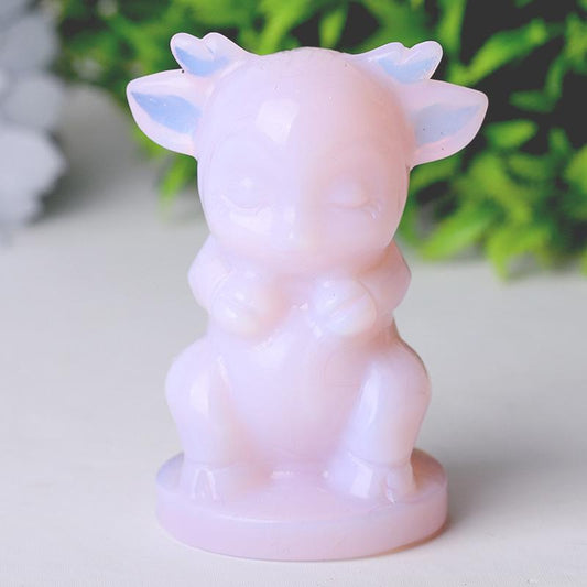 2.5" Pink Opalite Crystal Carvings Wholesale Crystals