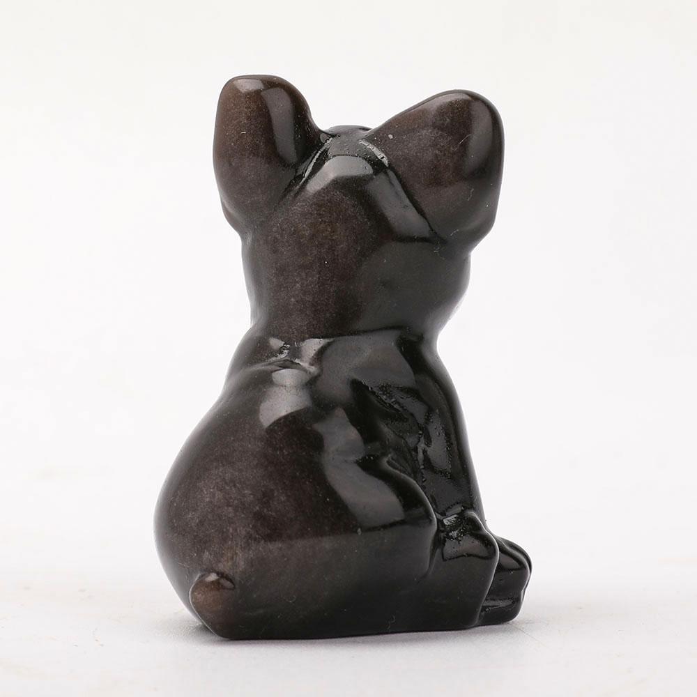 Silver Obsidian Dog Carving Wholesale Crystals