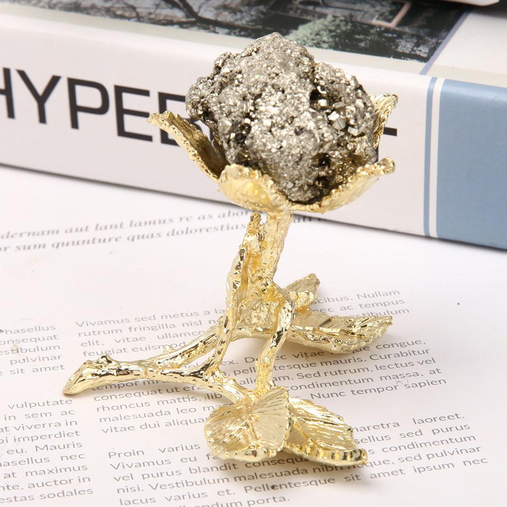 Pyrite with Metal Stand for Home Decor Wholesale Crystals