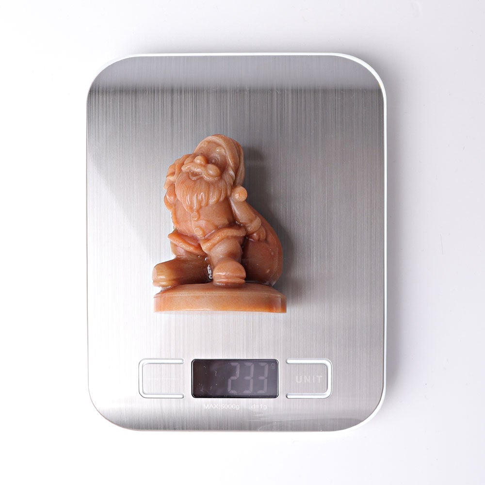 3" Peach Aventurine Santa Claus Crystal Carvings for Christmas Wholesale Crystals