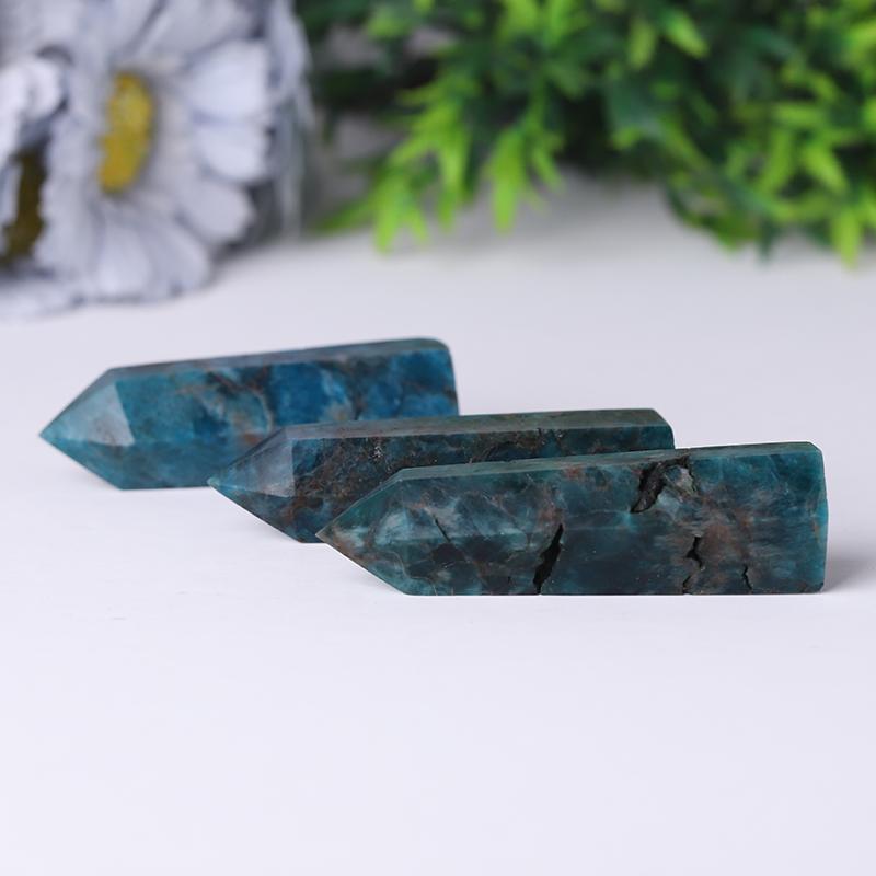 Natural Blue Apatite Point Healing Crystal Tower Wholesale Crystals
