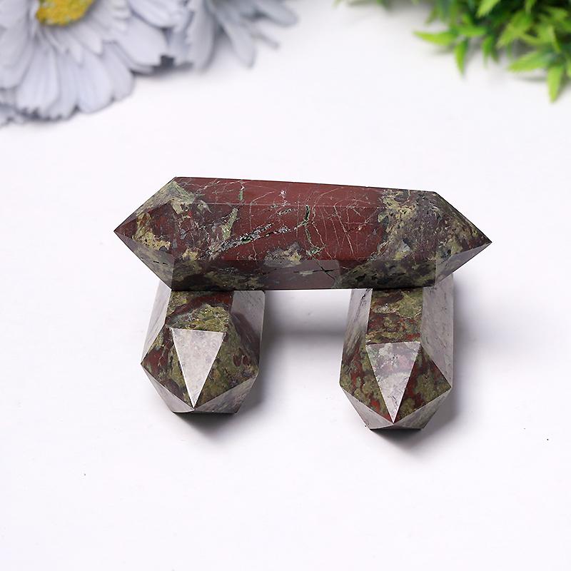 Wholesale Natural High Quality Dragon Blood Stone DT Tower Double Point Wholesale Crystals