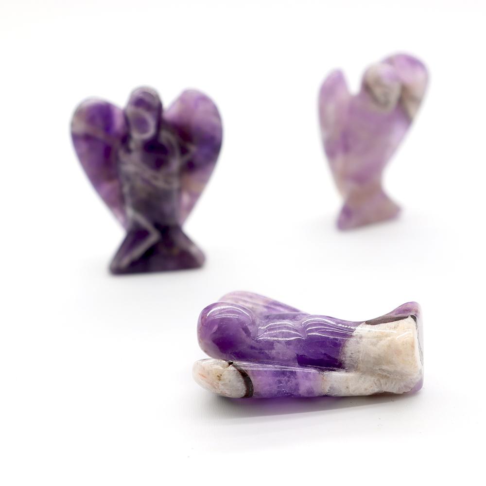 Crystal Gemstone Carved Pocket Crystal Guardian Angel Figurines 3 inch Wholesale Crystals