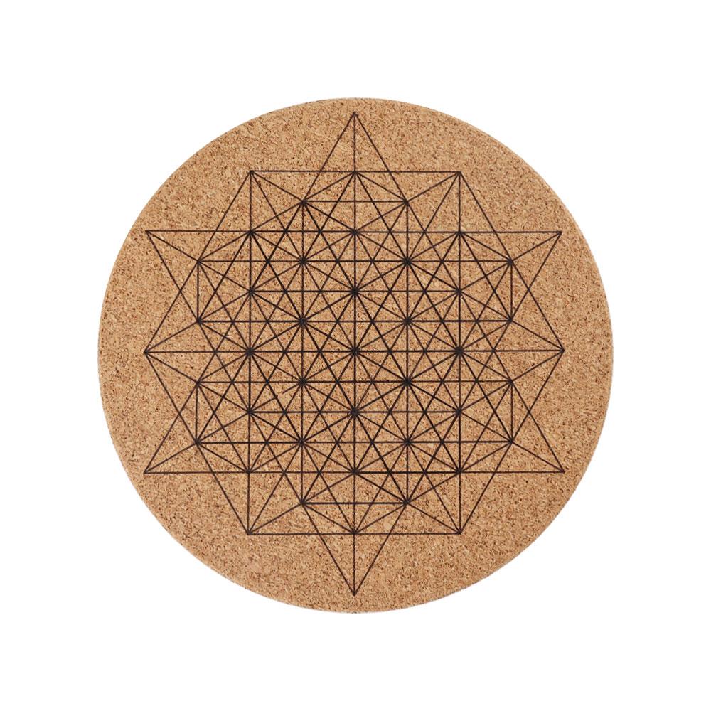 Cork Carved Pattern Coaster Wholesale Crystals