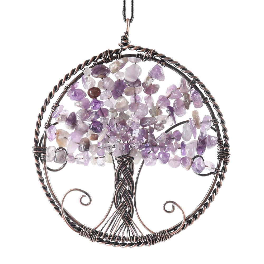Healing Crystal Jewelry Tree of Life Wire Wrapped Pendant Wholesale Crystals