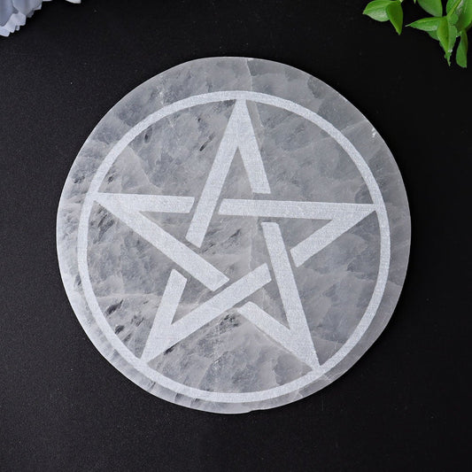 4" Selenite Coaster with Printing Wholesale Crystals