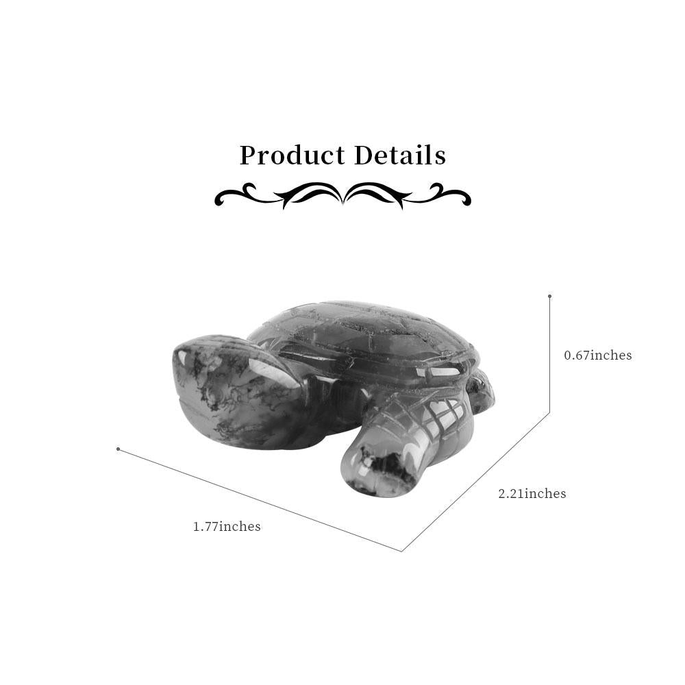 Crystal Carving Moss Agate Turtle Figurine Wholesale Crystals